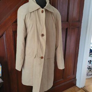 Vintage C&A Beige Trench Coat With Button Closure Size 42